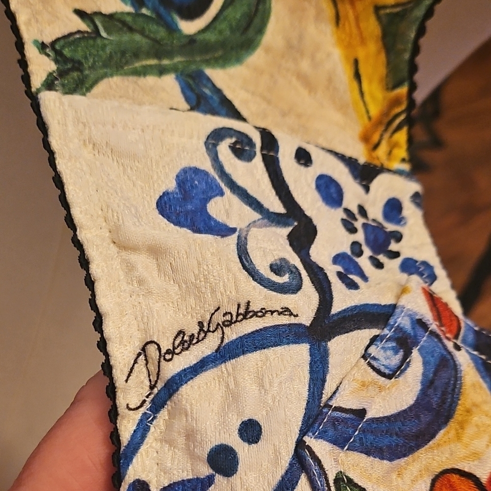 Dolce & GabbanaMajolica Multicolor Patterned Crop Top - Picture 13 of 14